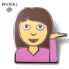 PINTRILL　ピントリル　Emoji　ピンズ　Girl Hand Pin