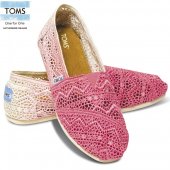 【送料無料】　【レディース】　TOMS　トムス　クラシック　スリッポン　ピンクグラデーション　Fuschia Dip-Dyed Crochet Women's Classics