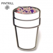 PINTRILL　ピントリル　Emoji　ピンズ　Drank Cup Pin - Pink and Purple
